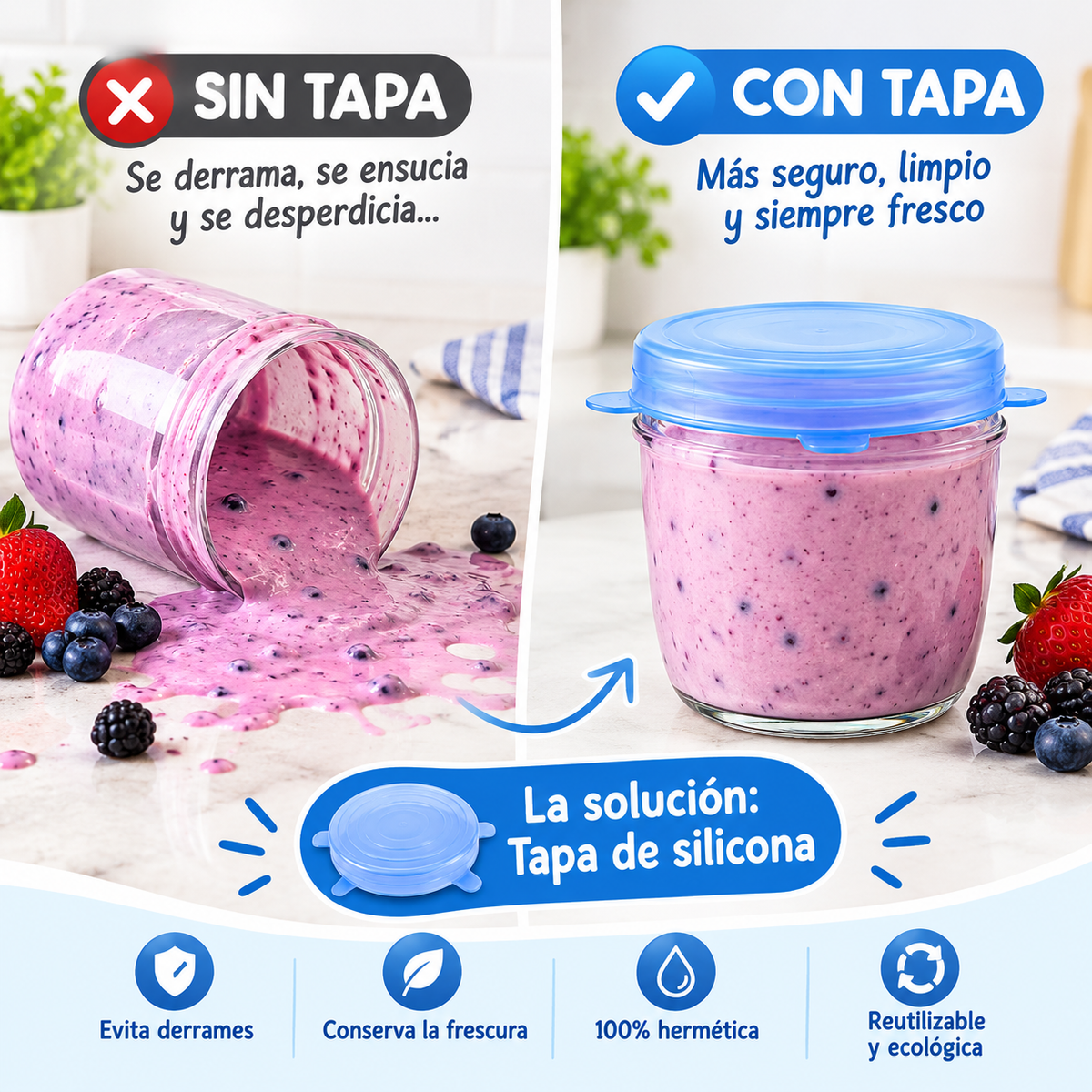 Tapas de Silicona Set x6 Unidades