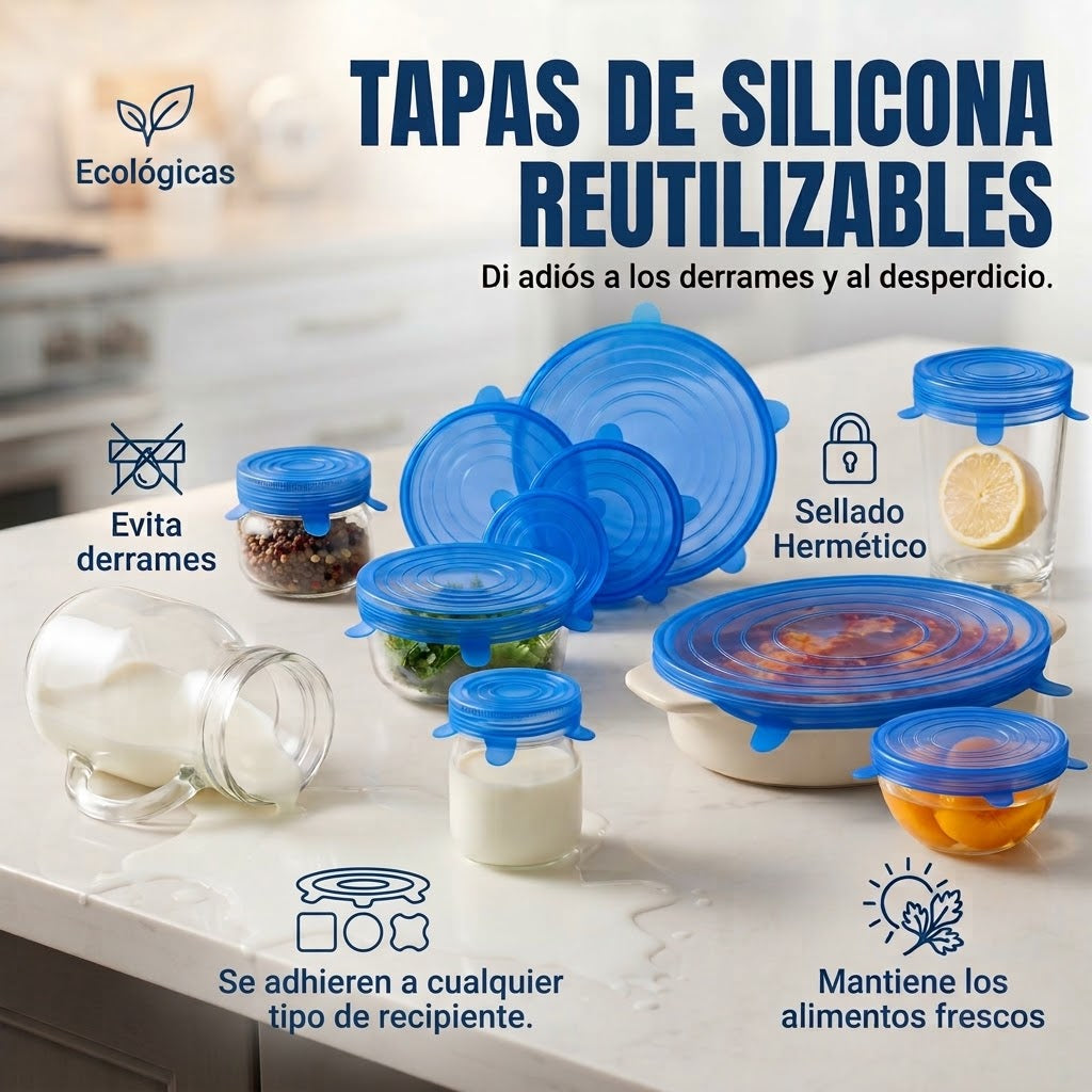 Tapas de Silicona Set x6 Unidades